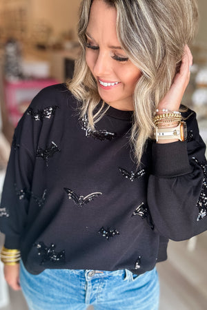 Bat Sequin Sweatshirt