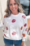 Sarah Pumpkin Sequin Sweatshirt