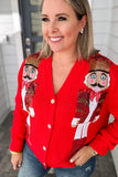 Queen Of Sparkles: RED NUTCRACKER IN LEOPARD BLAZER CARDIGAN