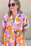Karlie: Artist Floral Scallop Dress