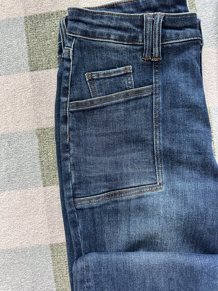 KUT: Kelsey High Rise Front Pocket Raw Hem - Precocious