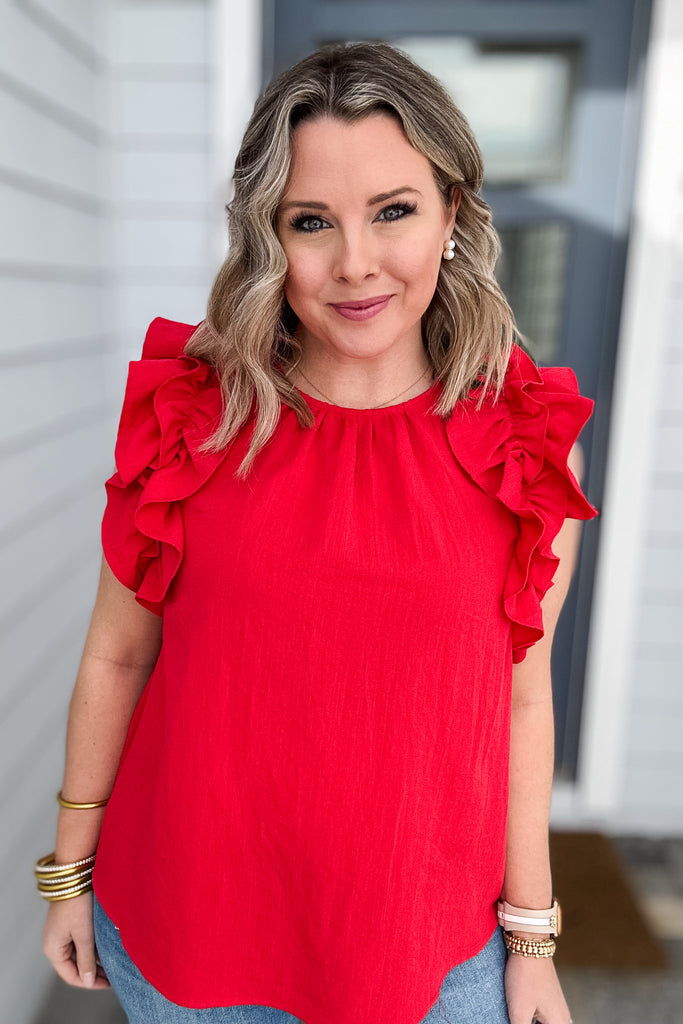 Ruffle Over Top - Red