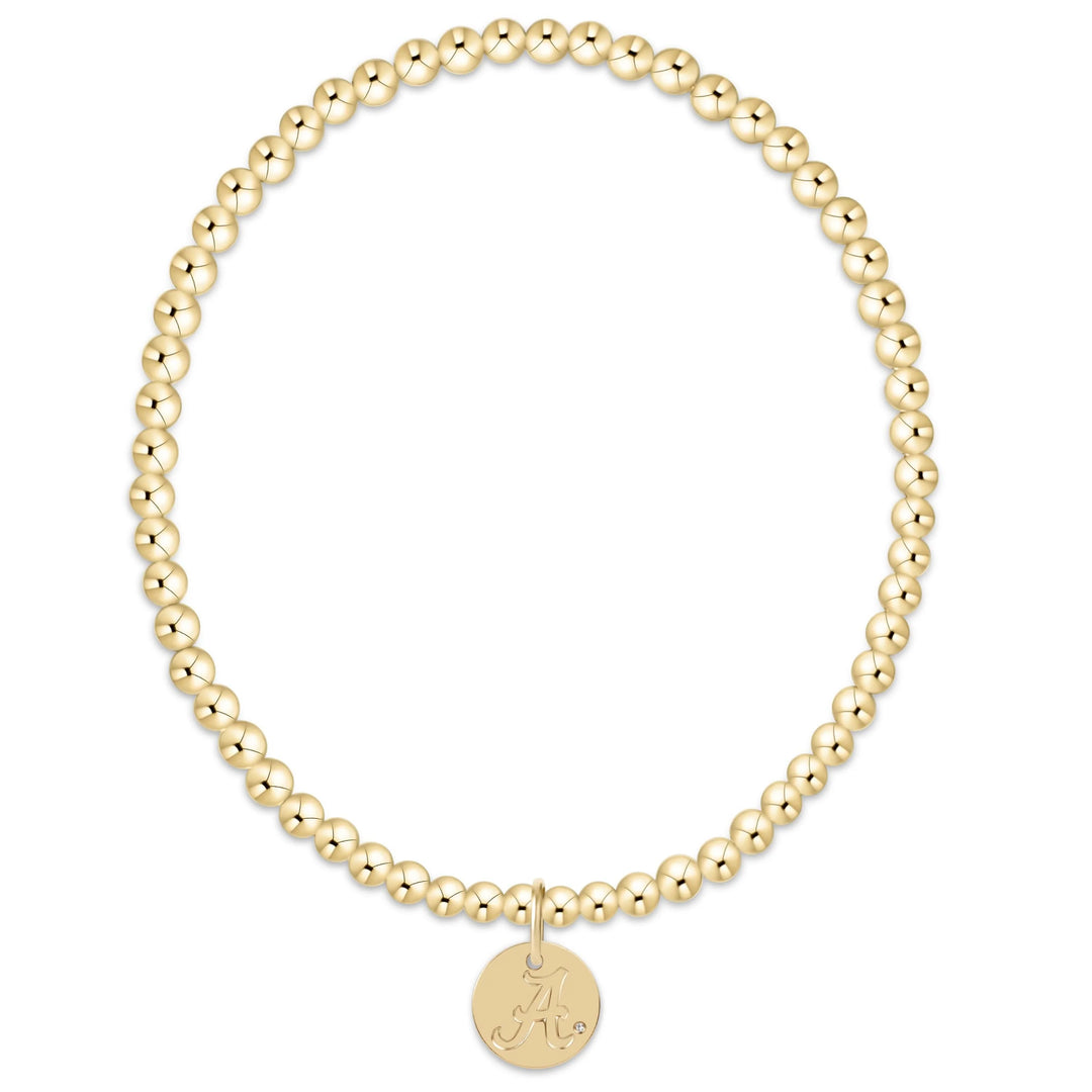 enewton: ecollegiate classic gold 3mm bracelet - Alabama Disc