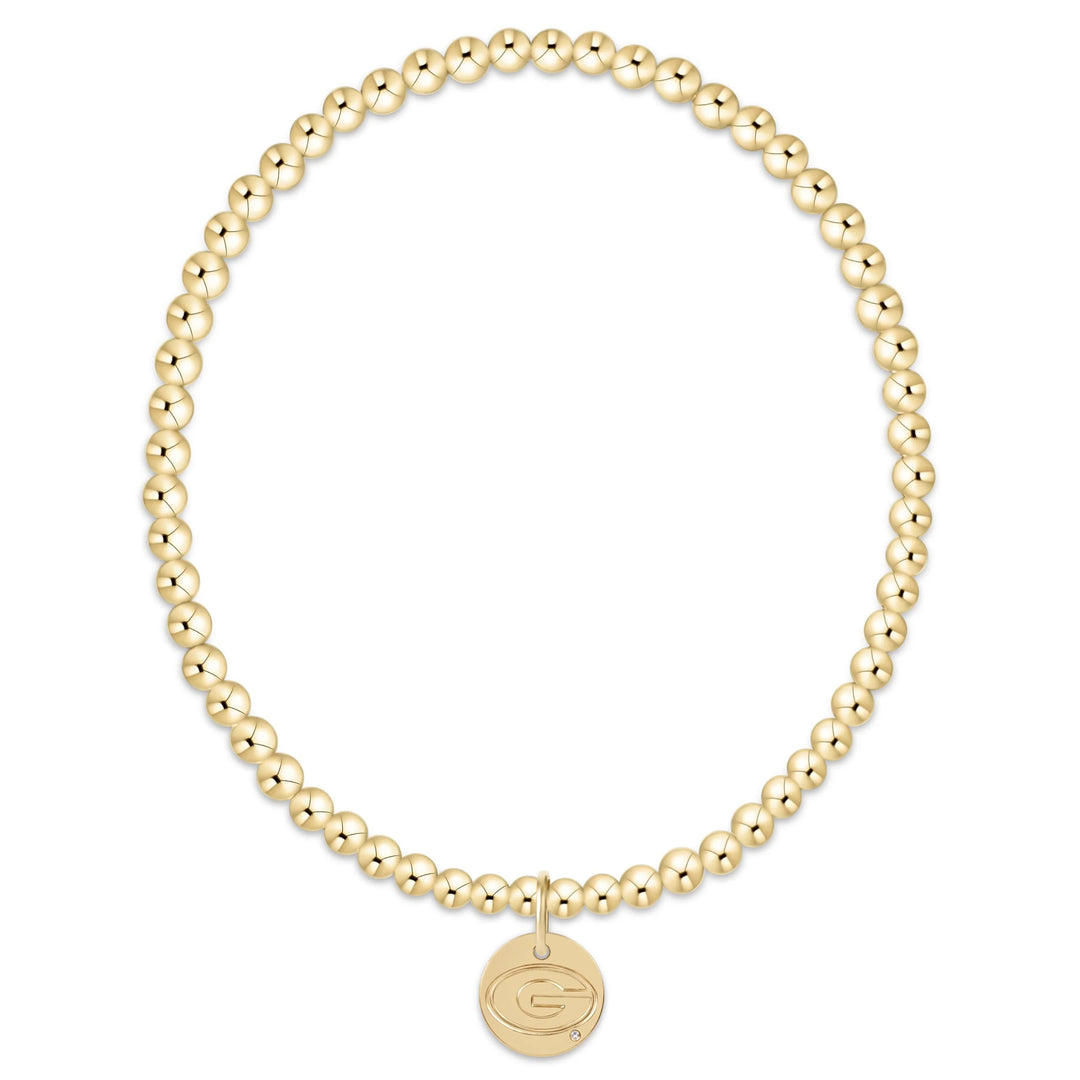 enewton: ecollegiate classic gold 3mm bracelet - UGA disc