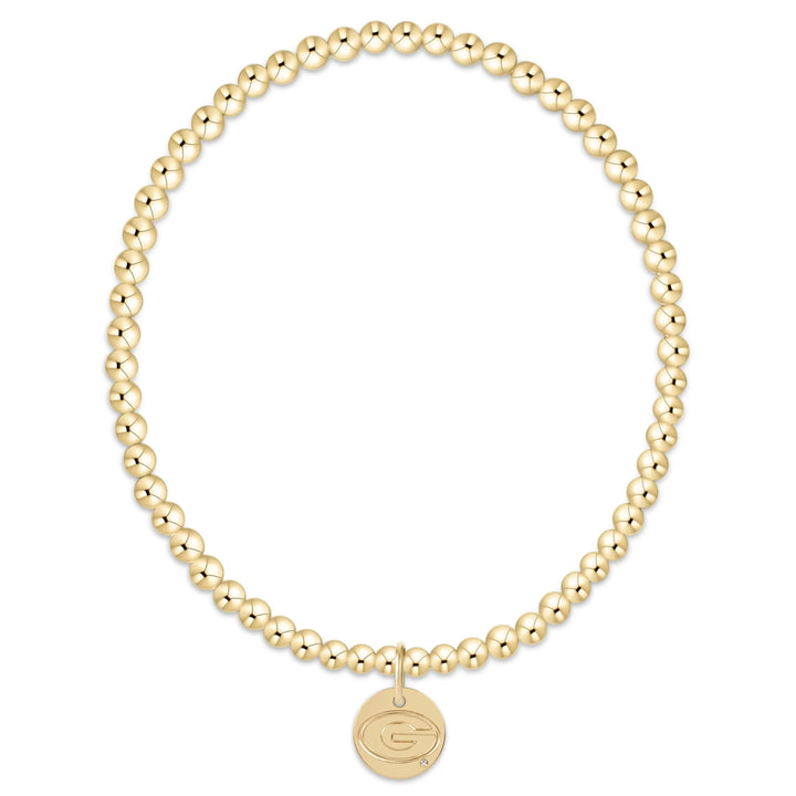 enewton: ecollegiate classic gold 3mm bracelet - UGA disc