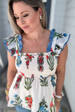 THML: Be With You Smocked Tank - Cream