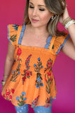 THML: Be With You Smocked Tank - Orange