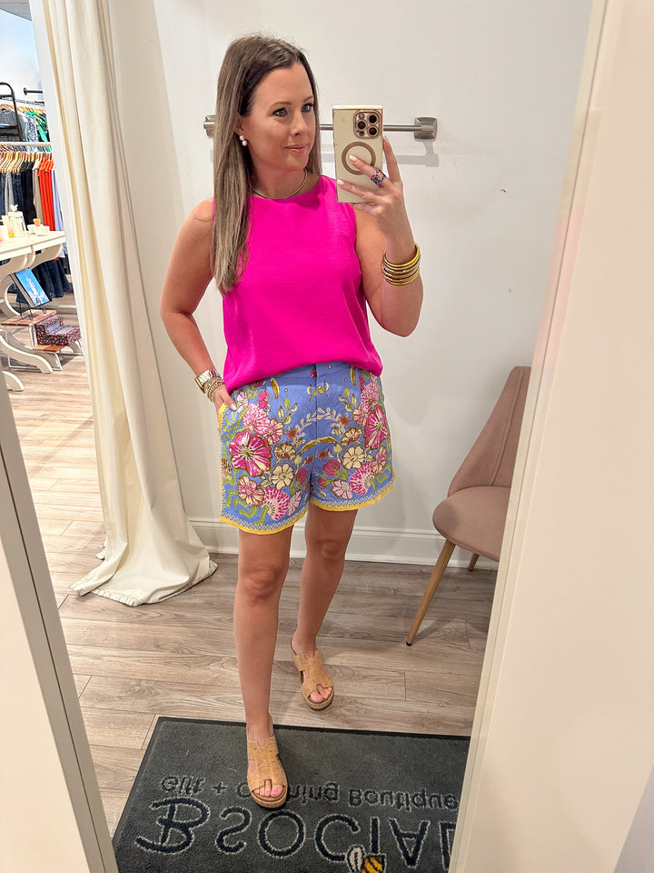 Rushing In Spring Tank - HOT FLAMINGO
