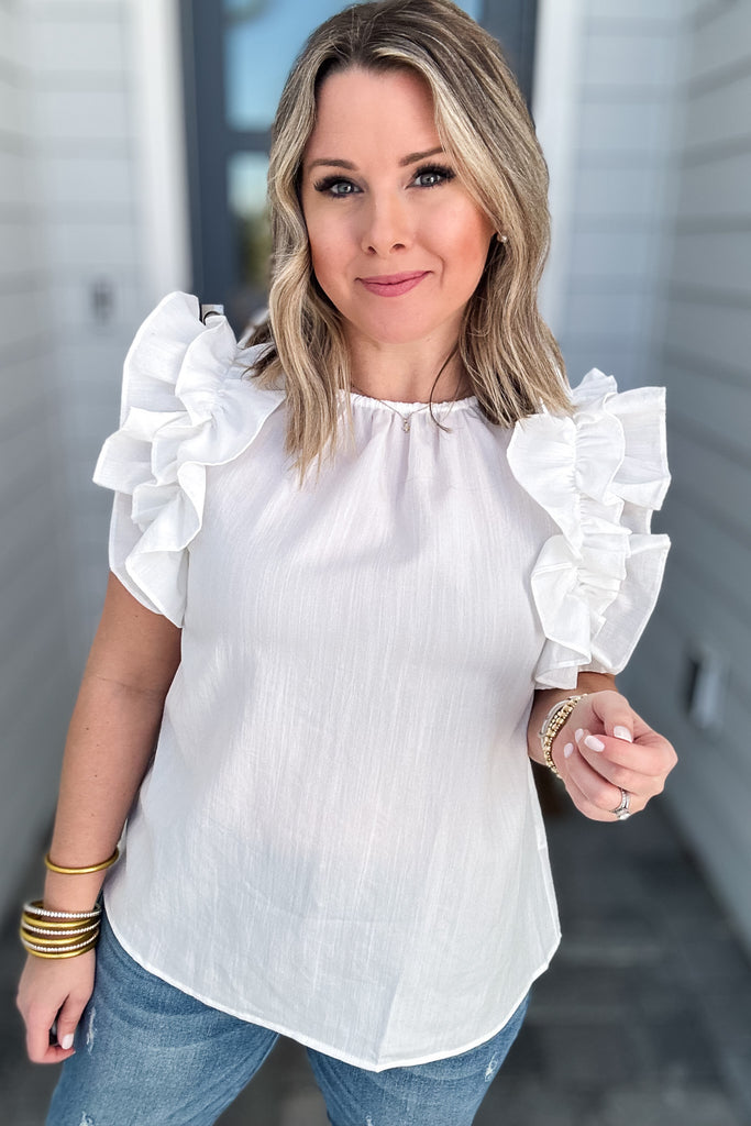 Ruffle Over Top - Off White