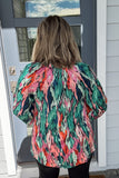 Make It Abstract Blouse - Green + Pink