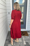 New Direction Midi Dress - Burgundy