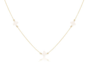 enewton: 15" Choker Simplicity Chain Gold - Signature Cross Off-White