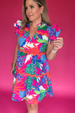 Meet Ya In The Tropics Tropics Dress - Pink