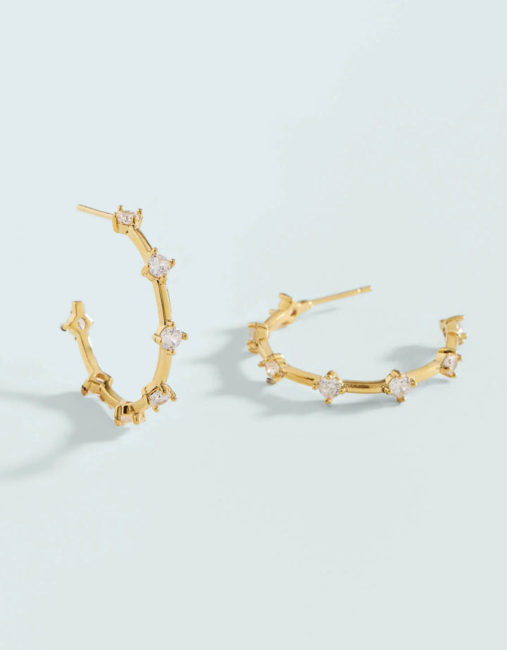 Spartina 449: Spanish Wells Hoop Crystal  Earrings