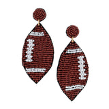 Beaded Football Earring