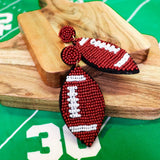 Beaded Football Earring