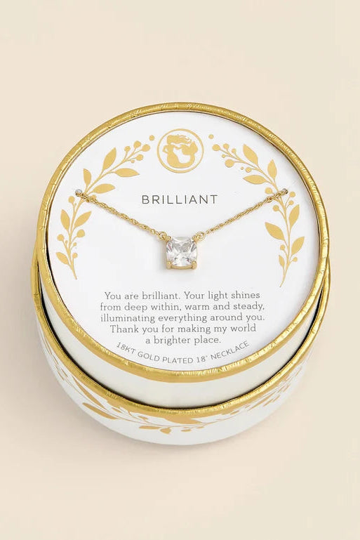 Spartina 449: Sea La Vie Shine Necklace 18” Brilliant/Cushion - Gold