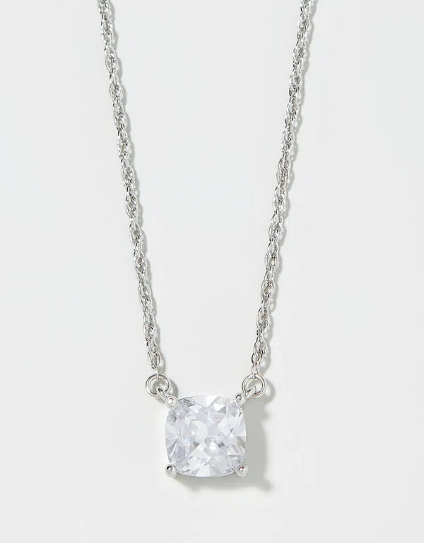 Spartina 449: Sea La Vie Shine Necklace 18” Brilliant/Cushion - Silver