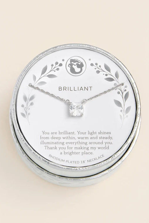 Spartina 449: Sea La Vie Shine Necklace 18” Brilliant/Cushion - Silver