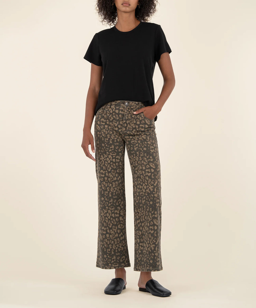 KUT: Meg High Rise Wide Leg - Leopard