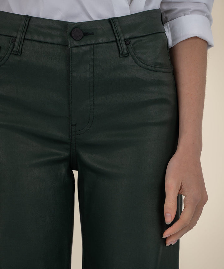 KUT: Meg Coated High Rise Wide Leg - Forest