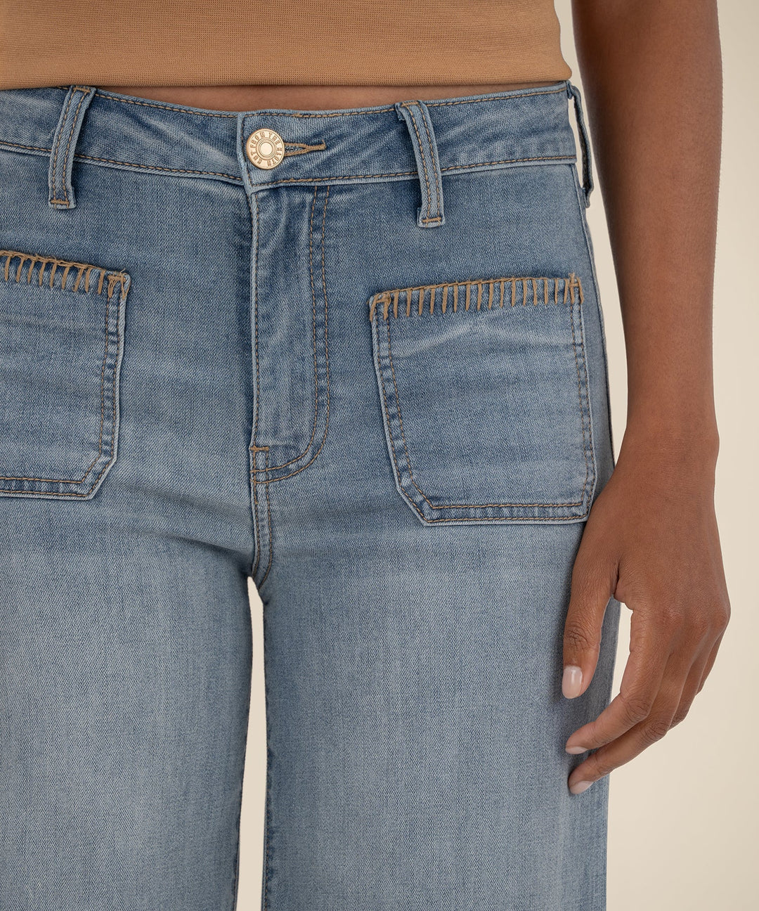 KUT: Meg High Rise Front Patch Wide Leg- INVALUABLE