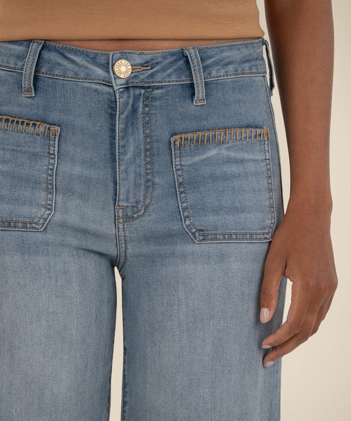 KUT: Meg High Rise Front Patch Wide Leg- INVALUABLE