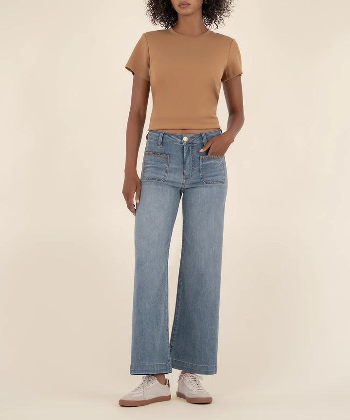 KUT: Meg High Rise Front Patch Wide Leg- INVALUABLE
