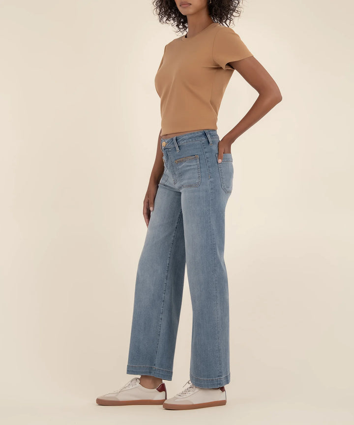 KUT: Meg High Rise Front Patch Wide Leg- INVALUABLE