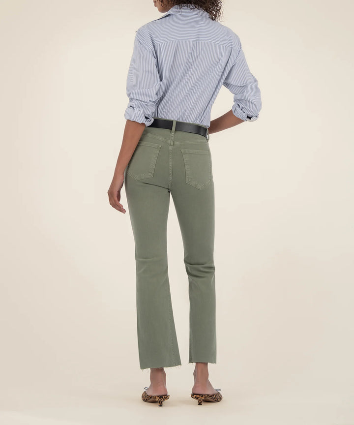 KUT: Kelsey High Rise Ankle Flare - Sage Green