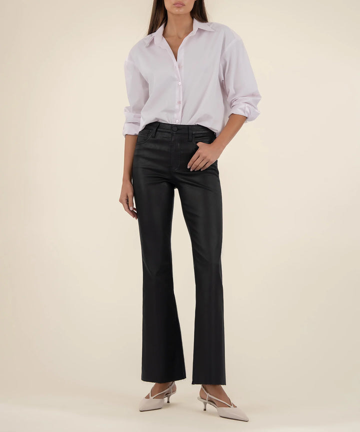 KUT: Stella Coated High Rise Flare - Black