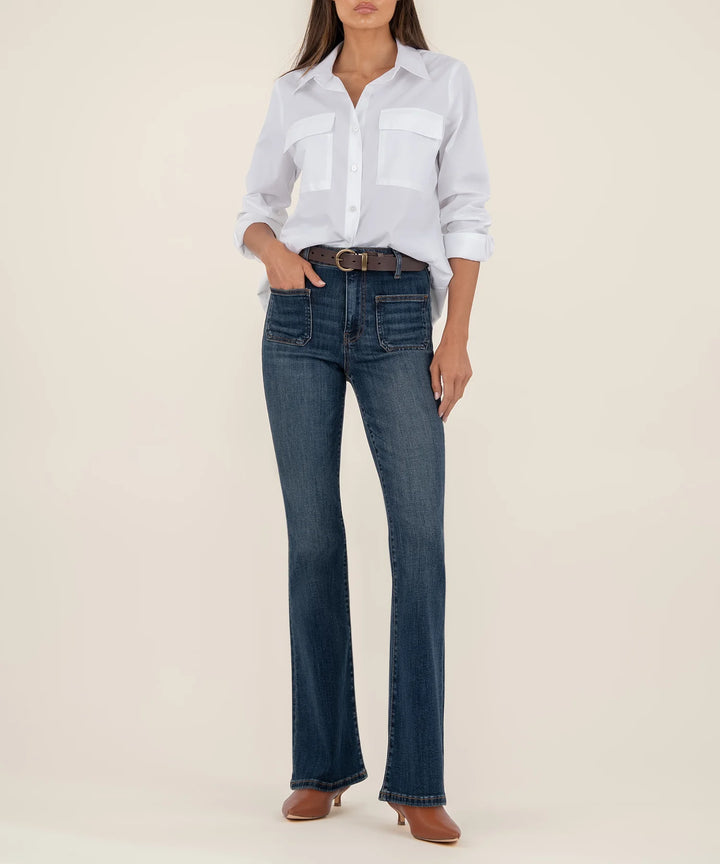 KUT: ANA FLARE WITH PATCH POCKETS - DEDUCTIVE