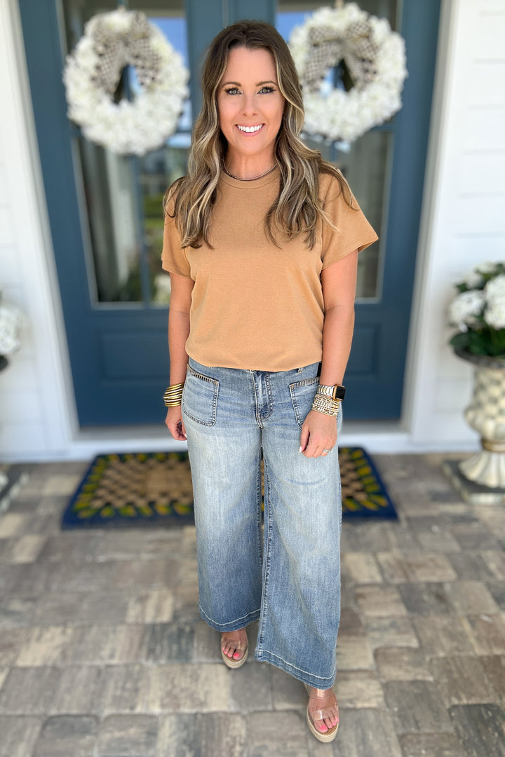 KUT: Meg High Rise Front Patch Wide Leg- INVALUABLE