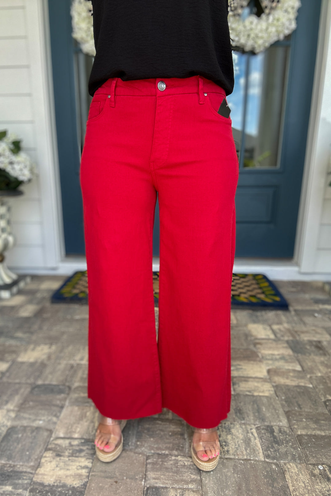 KUT: Meg High Rise Wide Leg - Ruby Red