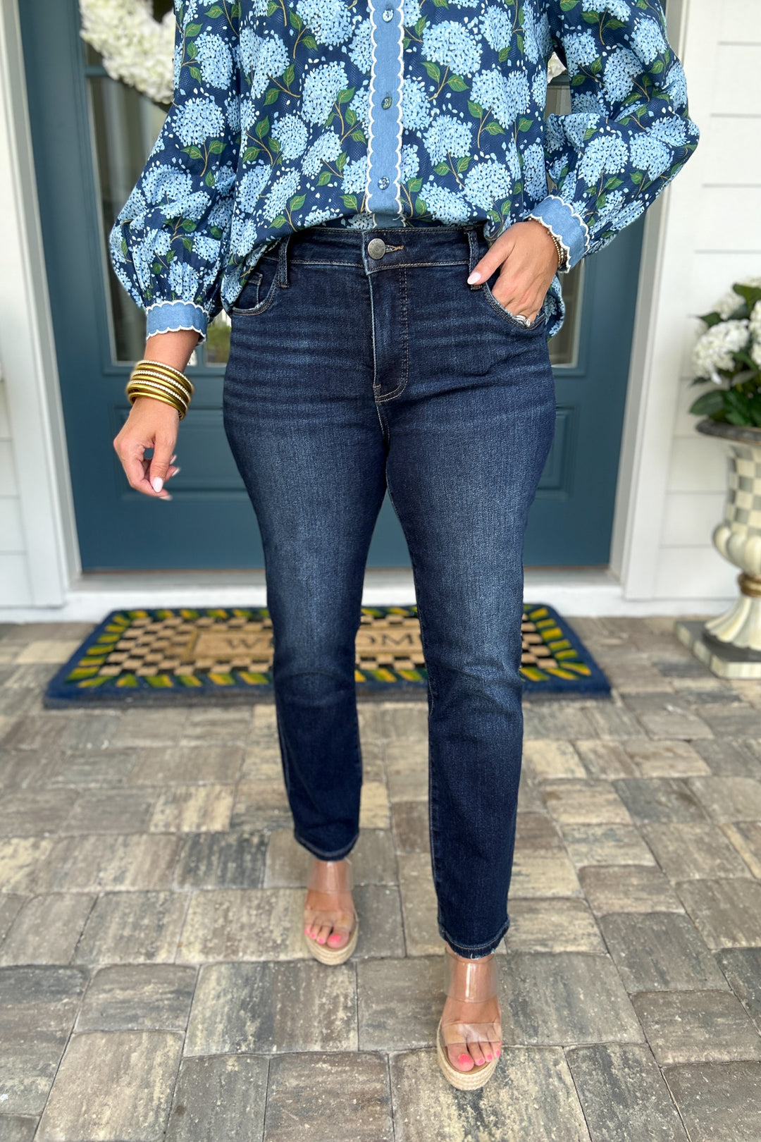 KUT: REESE HIGH RISE STRAIGHT LEG ANKLE - ENCHANTMENT