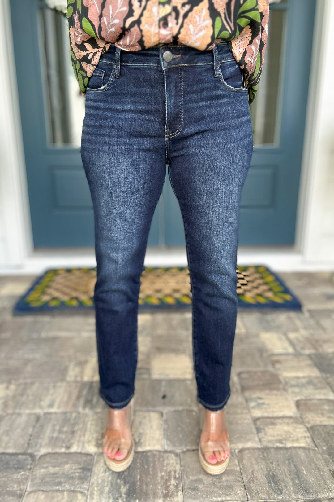 KUT: REESE HIGH RISE STRAIGHT LEG ANKLE JEAN - ENCHANTMENT