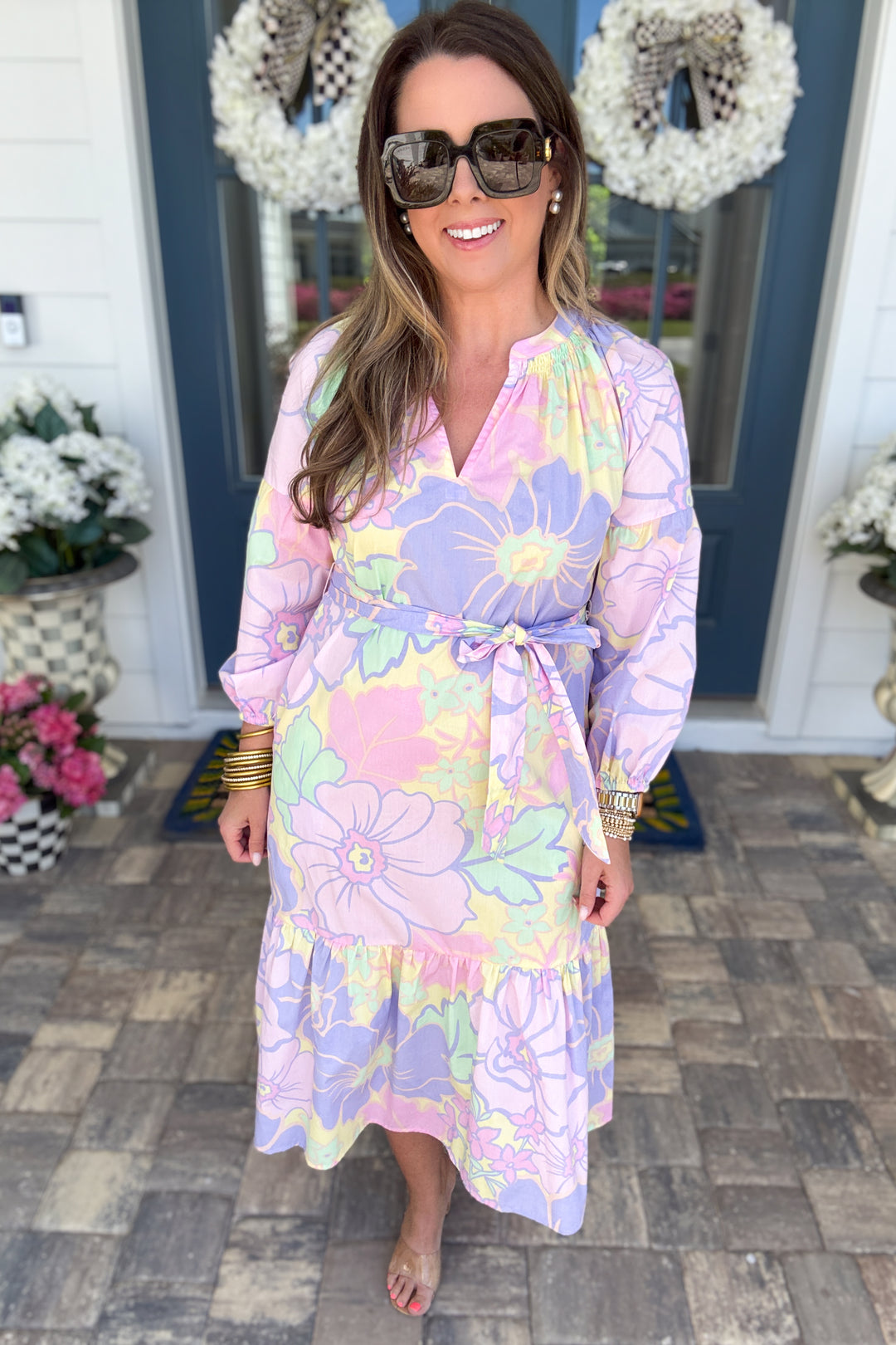 Karlie: Pretty In Pastel Ruffle Midi Dress