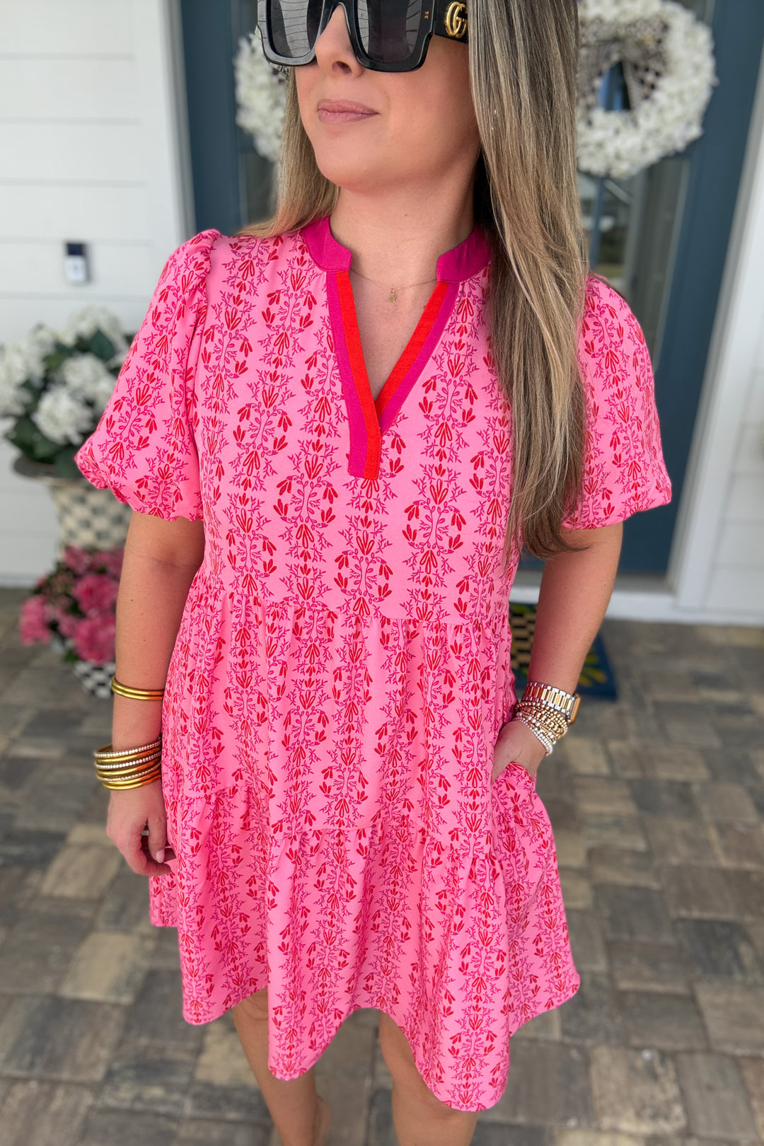 Kinsley Mini Dress - Heirloom Vine Pink