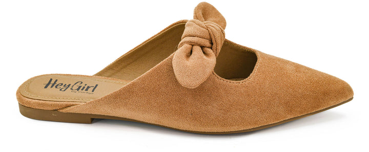 Corkys: Knotty But Nice Slide -  Camel Faux Suede