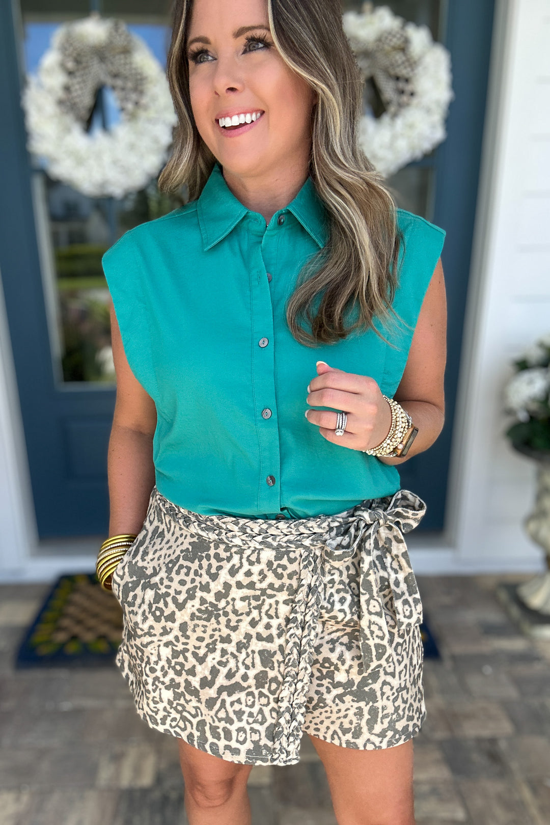 LEOPARD WRAP SKORT