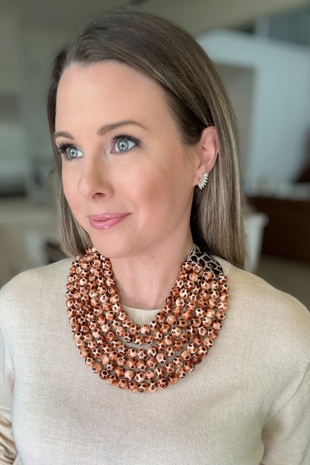 Leopard Chic Beaded Magnetic Necklace