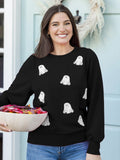 Black Ghost Sequin Sweatshirt