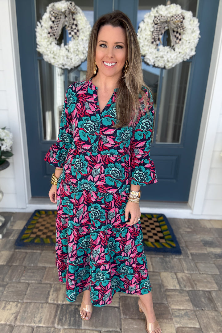 Mary Square: Benette Midi Dress - Lovestruck Teal