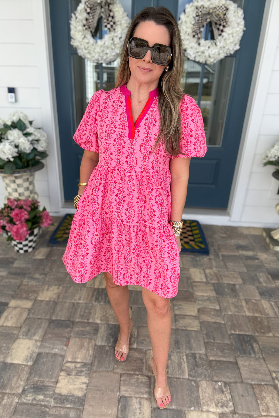 Kinsley Mini Dress - Heirloom Vine Pink