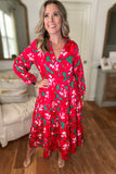 Michelle McDowell Pretty Poinsettia Maxi Dress