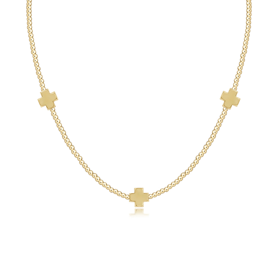 enewtonL choker beaded - signature cross 2mm gold - gold