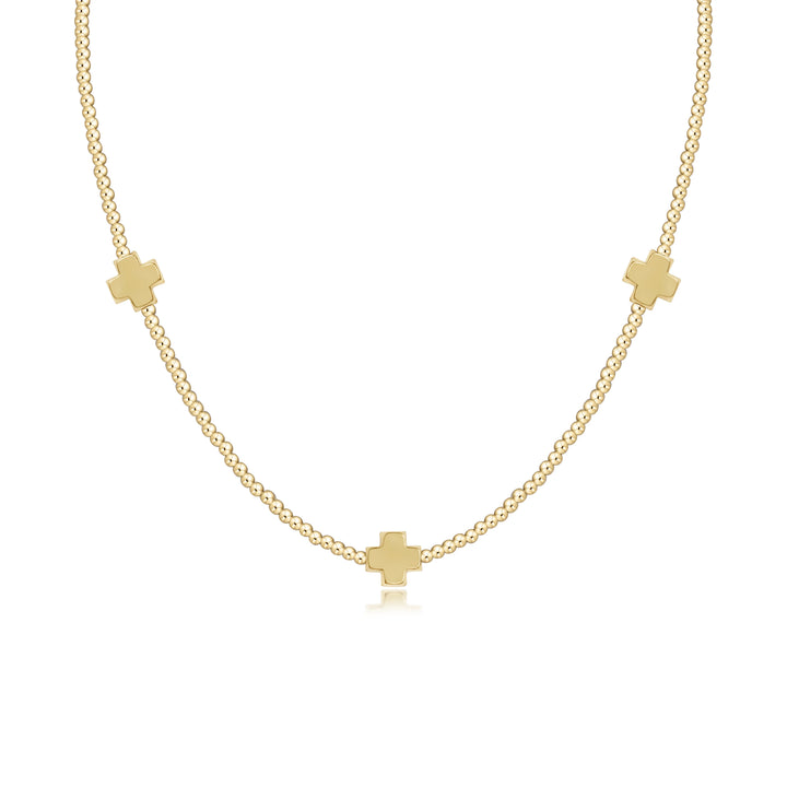 enewtonL choker beaded - signature cross 2mm gold - gold
