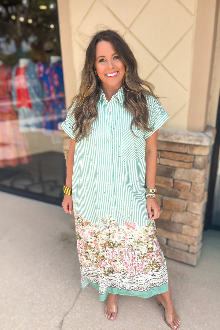 Off To Italy Midi Dress - Sage