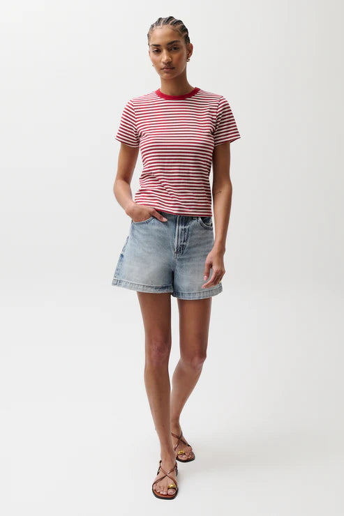Pistola: Saige High Rise A-Line Short - French Riviera