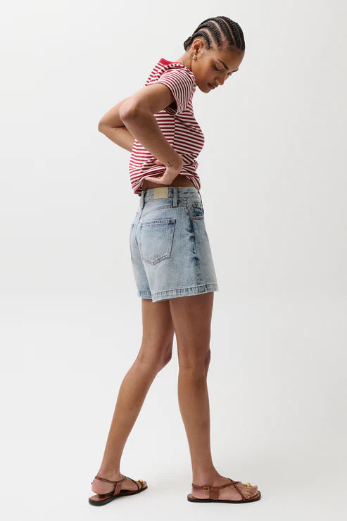 Pistola: Saige High Rise A-Line Short - French Riviera